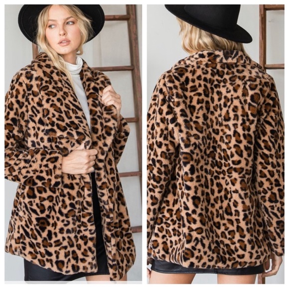 78 Fabulous Faux Fur Lined Leopard Print Jacket - Picture 4 of 5
